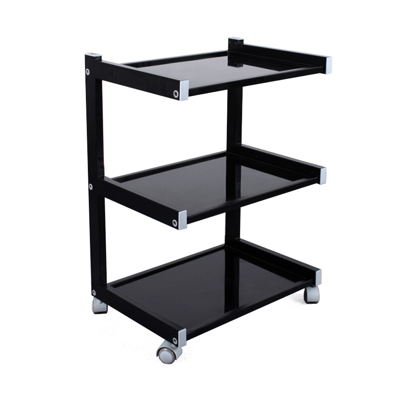 Mobile table with 3 shelves HIGH-CLASS Black